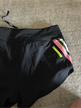 P.E Nation Black Athletic Shorts with Pink Trim - ACCEPTING OFFERS